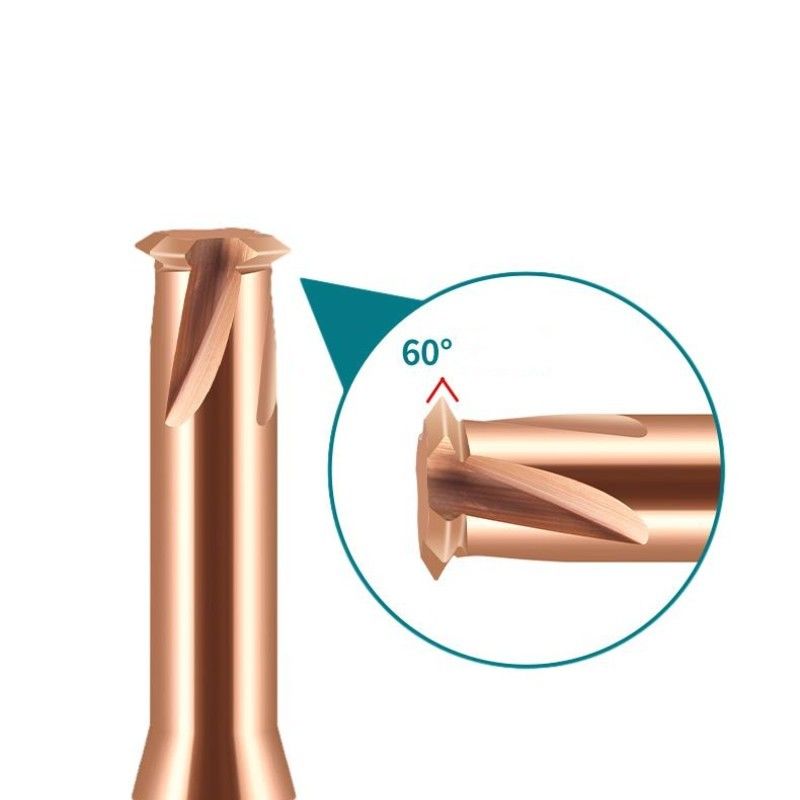 CNC Tek Dişli İpekleme Son Mill Katı Karbid 4 Flüt Alçak Çelik için